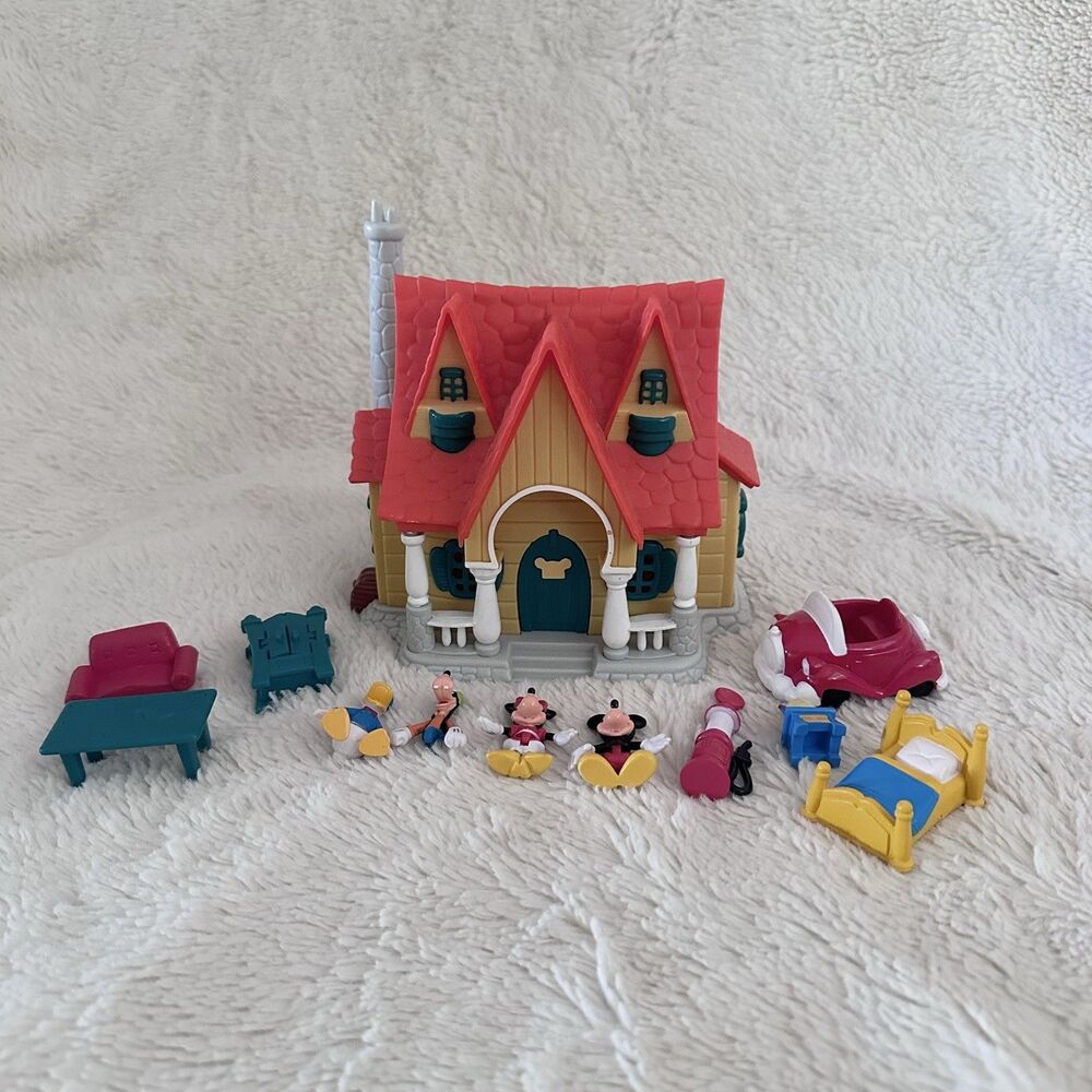 Disney Mickey Mouse House ToonTown Micro Figures Furniture Vintage Playset